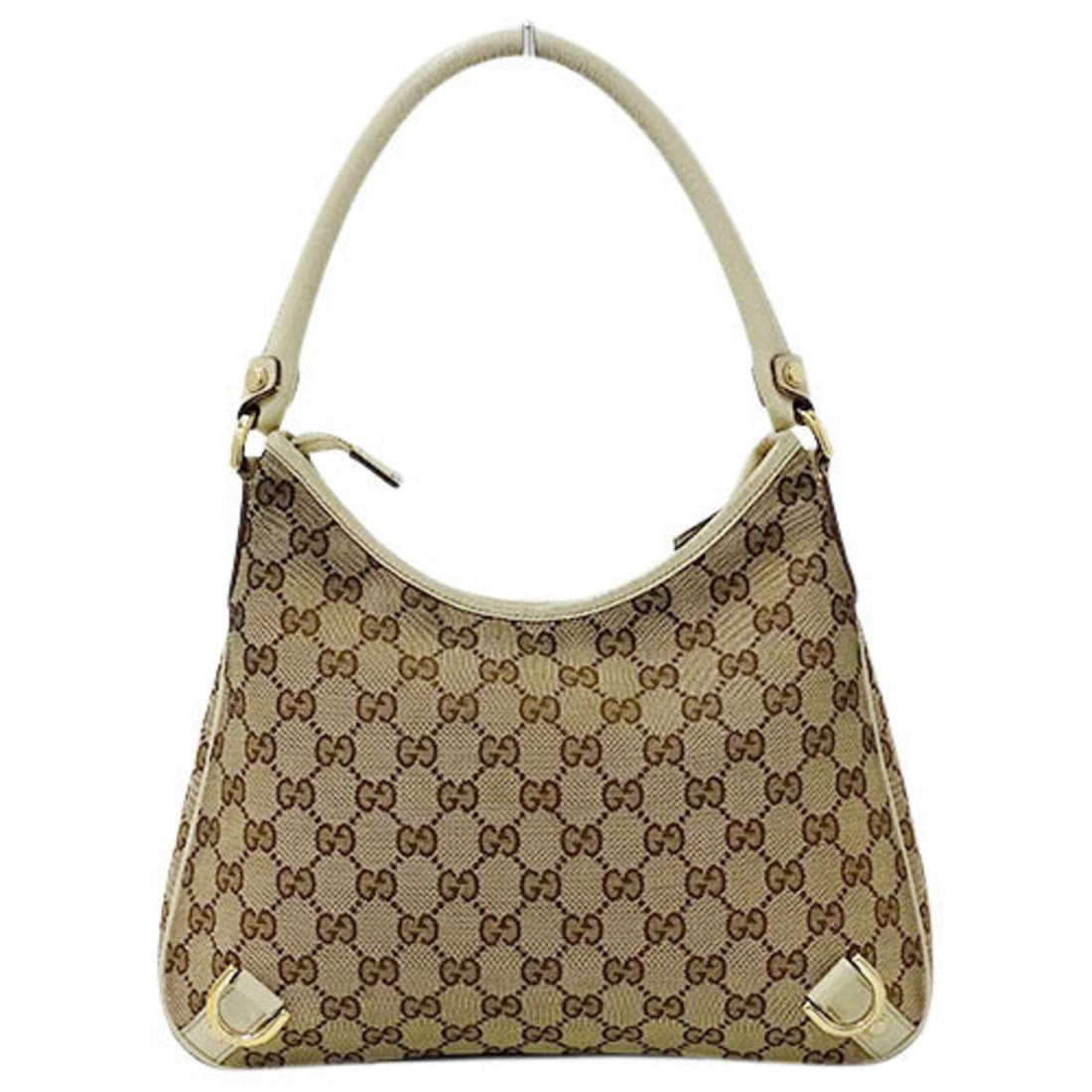 Gucci Bag Ladies Shoulder Handbag Abbey GG Canvas Brown Beige Ivory White 130738