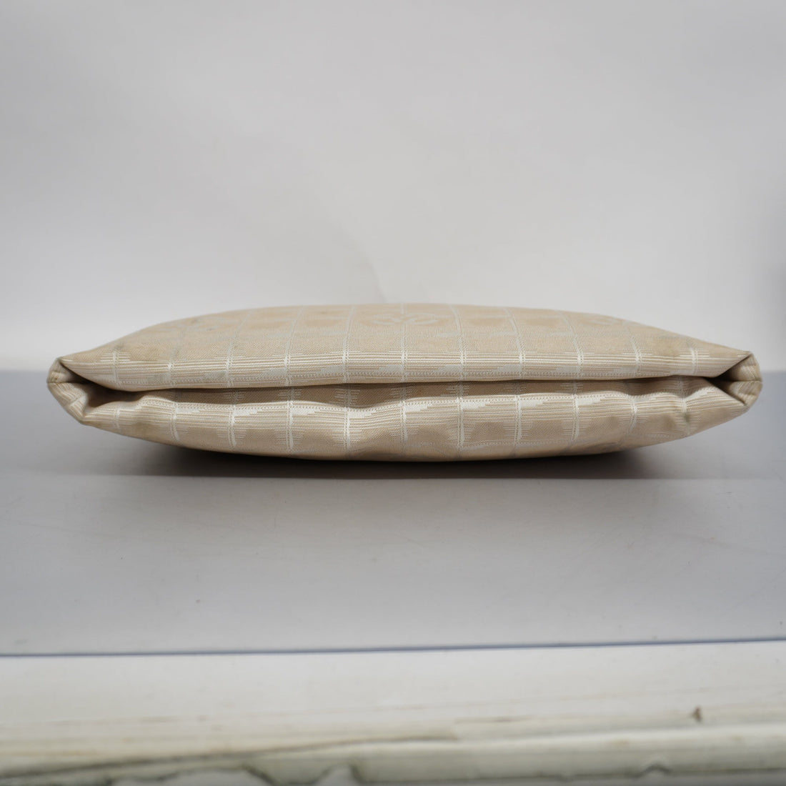 ChanelAuth  New Travel Line Women's Leather,Nylon Tote Bag Beige