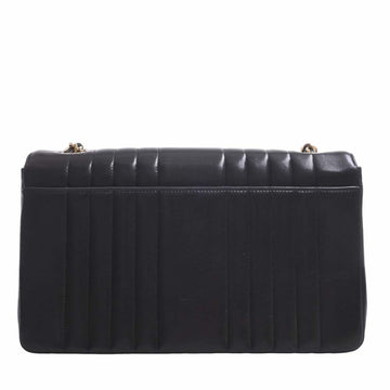 Chanel Lambskin Mademoiselle Coco Mark Chain Shoulder Bag Black Ladies