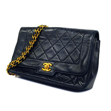 Chanel Shoulder Bag Matelasse Chain Lambskin Black Women's