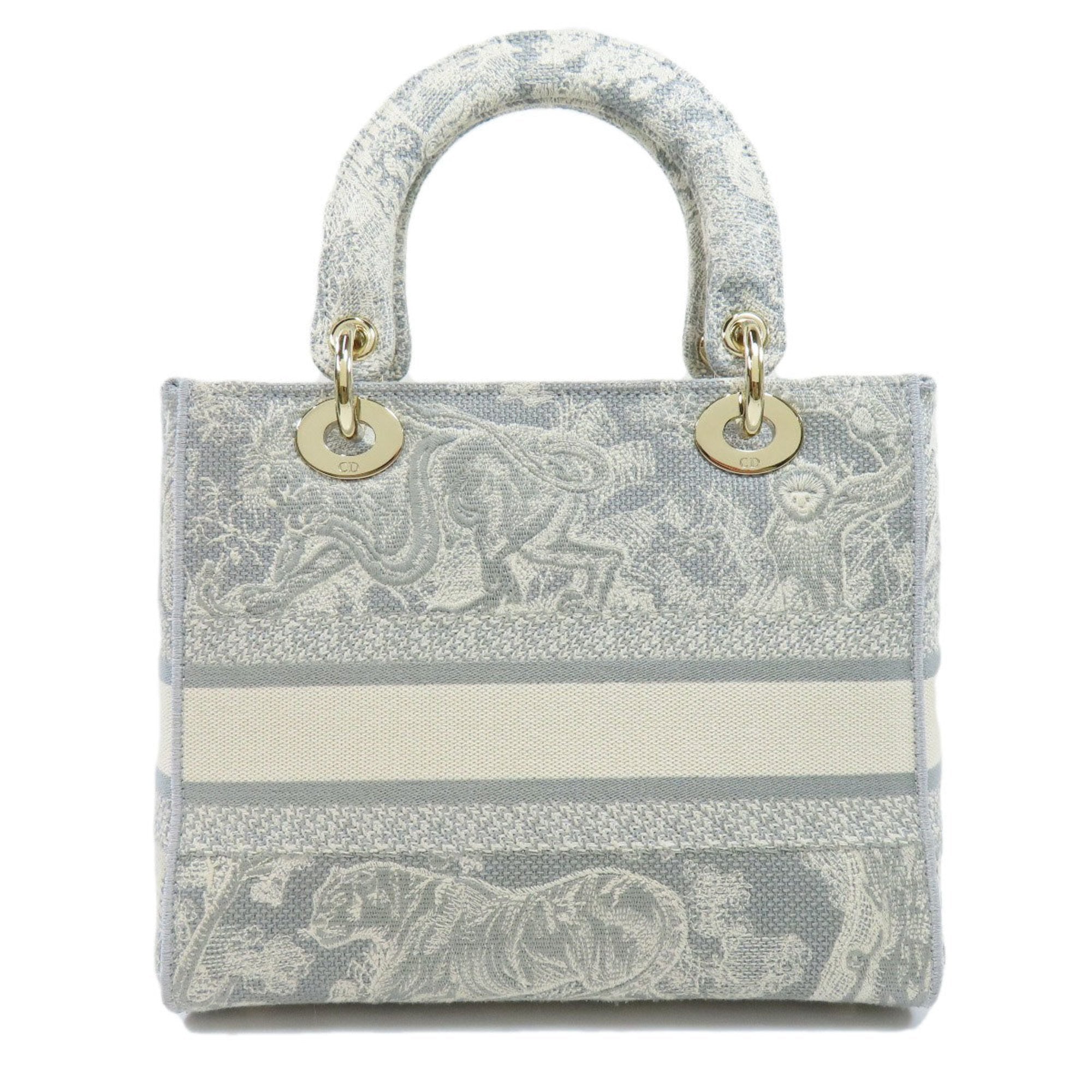 CHRISTIAN DIOR Lady HandBag Canvas Ladies