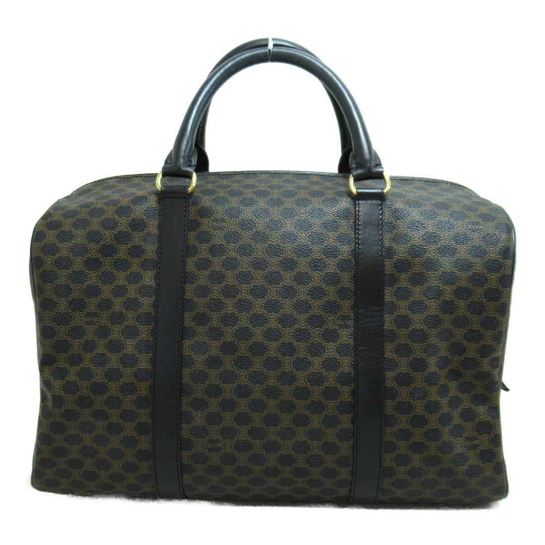 Celine Boston bag Black Brown PVC coated canvas