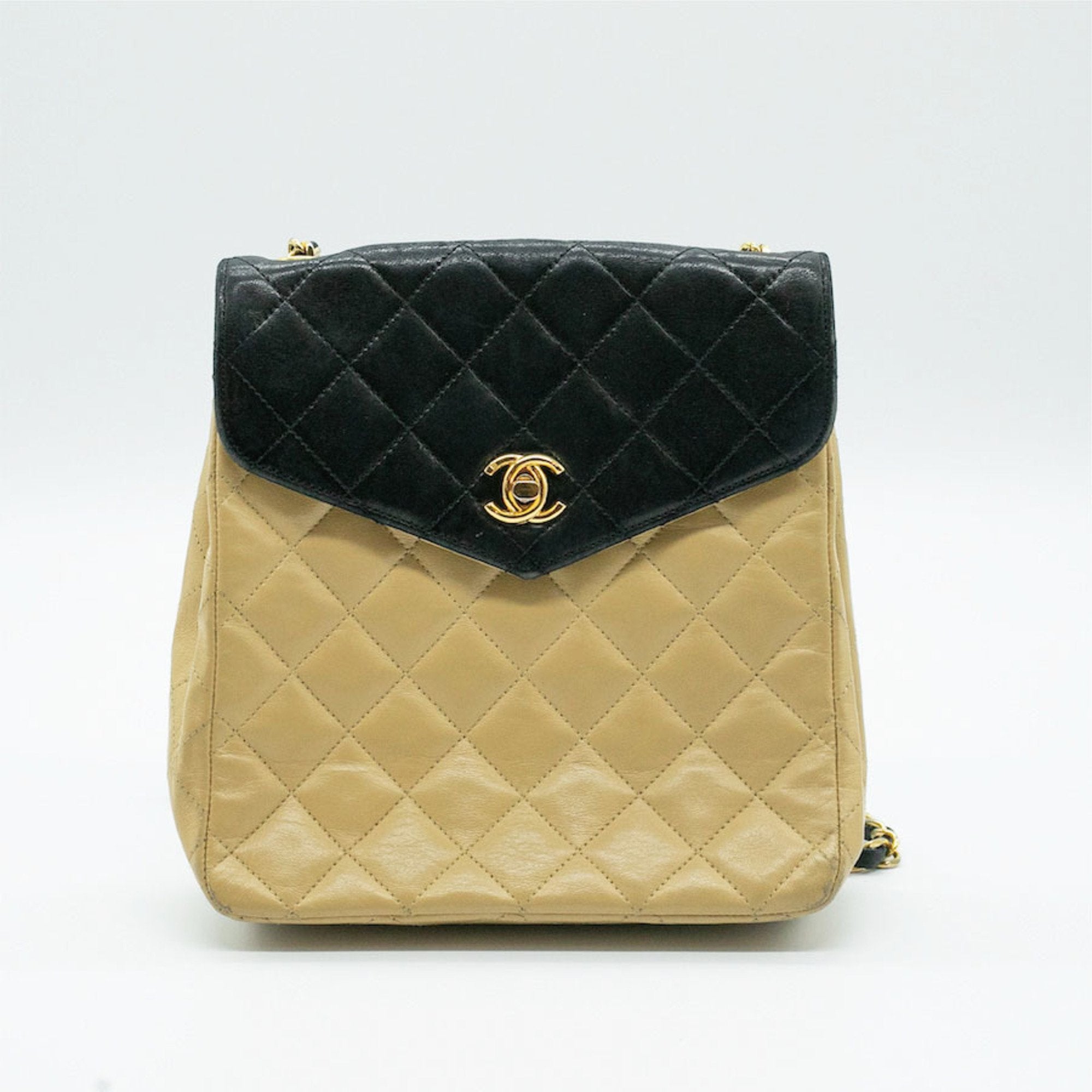 CHANEL Shoulder Bag Matelasse Leather Beige Women's PD14