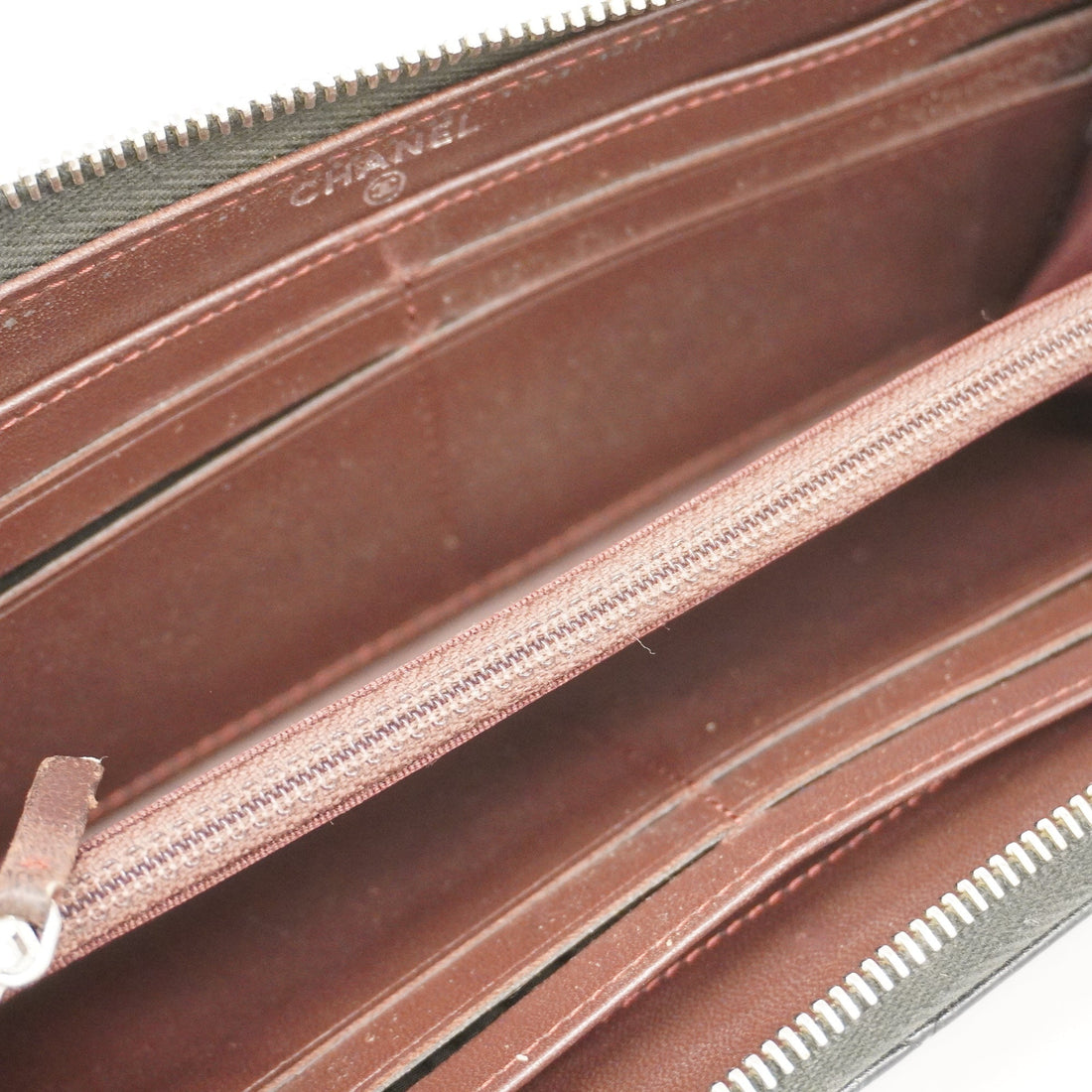 ChanelAuth  Matelasse Long Wallet Silver Metal Fittings Women's Lambskin Black