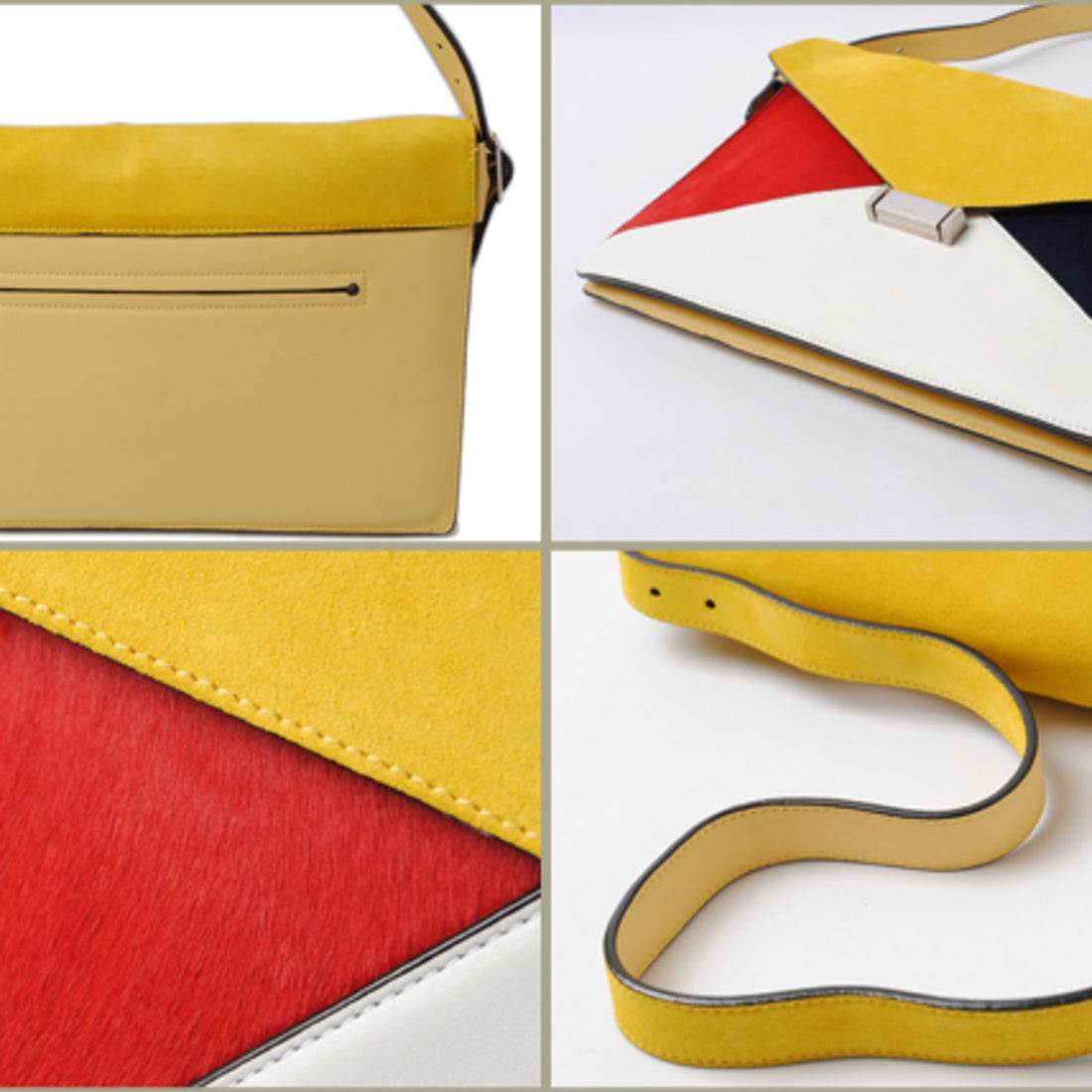 Celine shoulder bag clutch 2way Celine 171953 Yellow with yellow strap