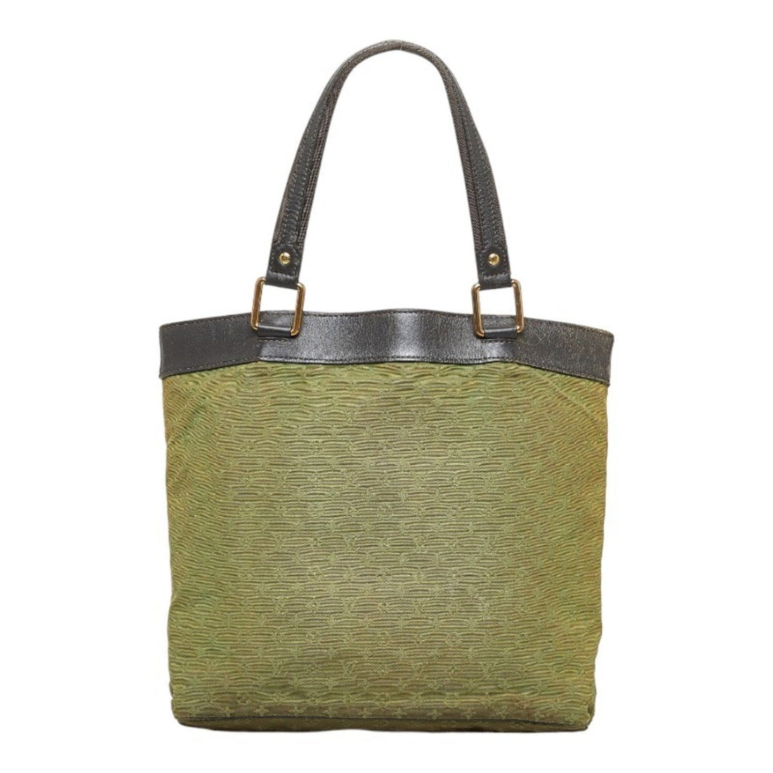 LOUIS VUITTON Monogram Lucile GM Shoulder Bag Tote M92681 Green Dark Brown Canvas Leather Women's