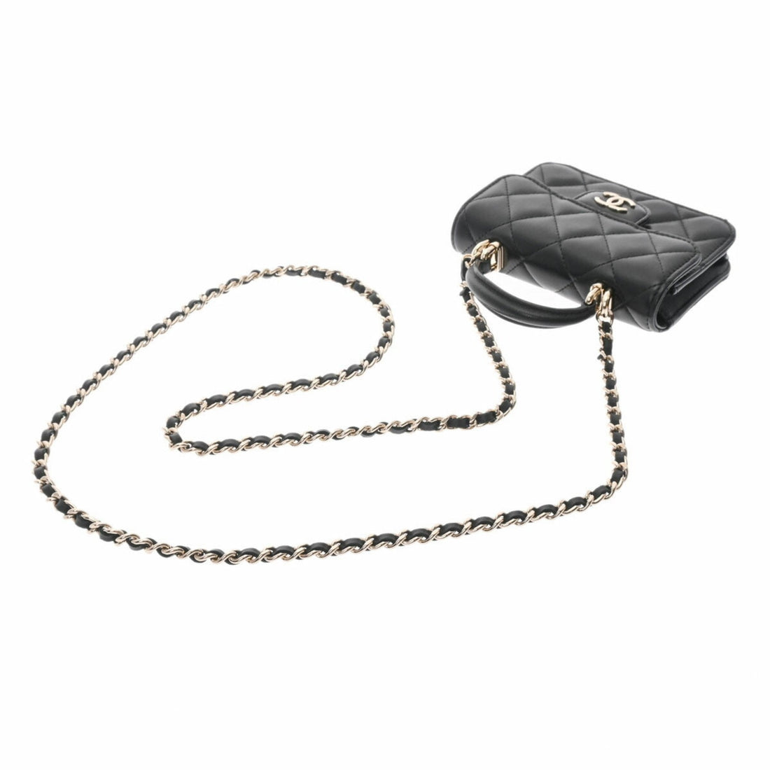 Chanel matelasse chain shoulder black ladies lambskin Bag