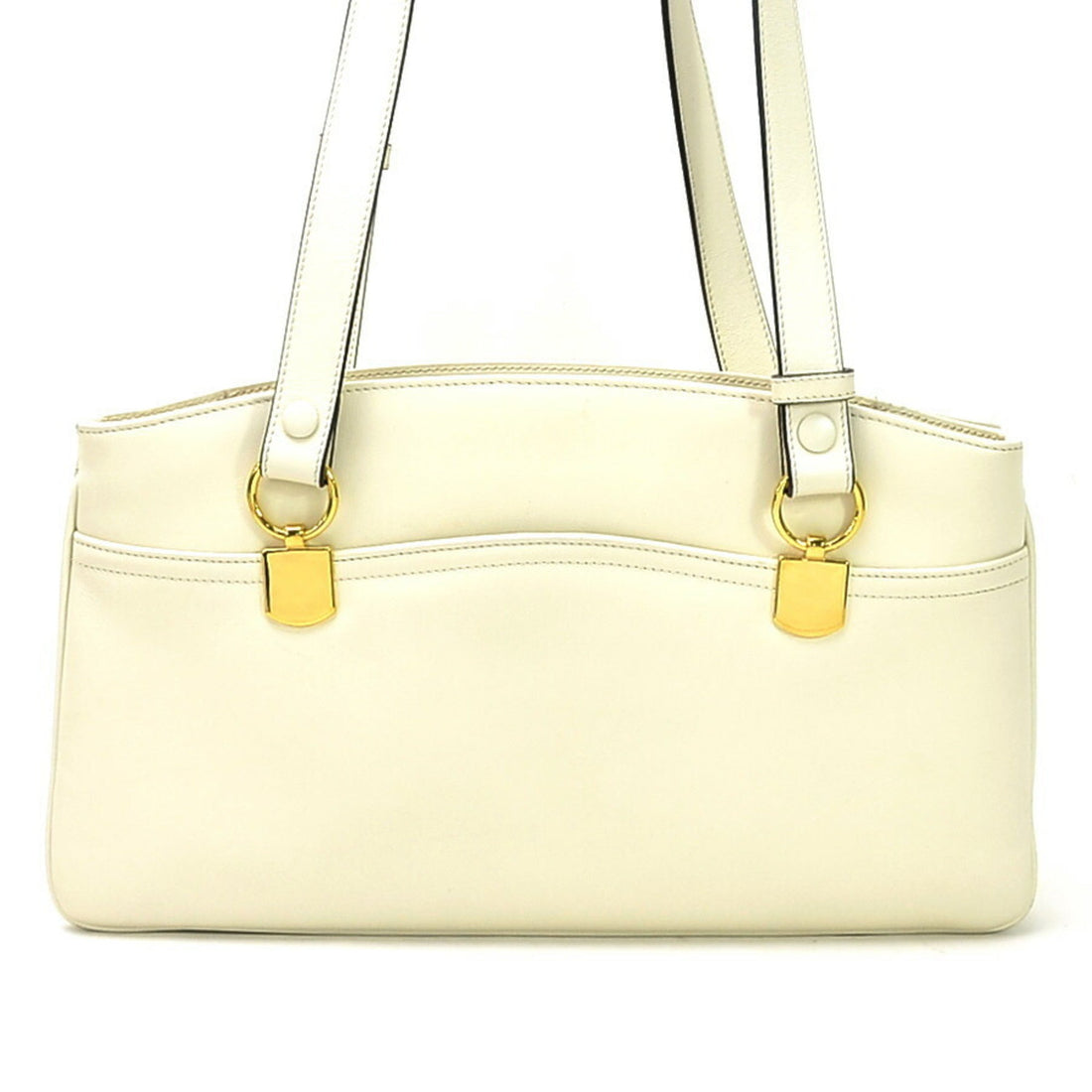 Gucci Handbag Shoulder Bag GG Marmont Ally Large Top Handle White Calf Leather Ladies 550130