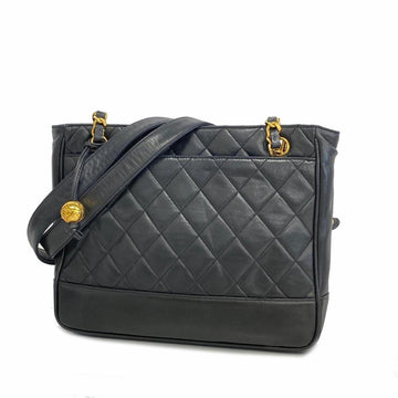 Chanel Shoulder Bag Matelasse Chain Lambskin Black Women's