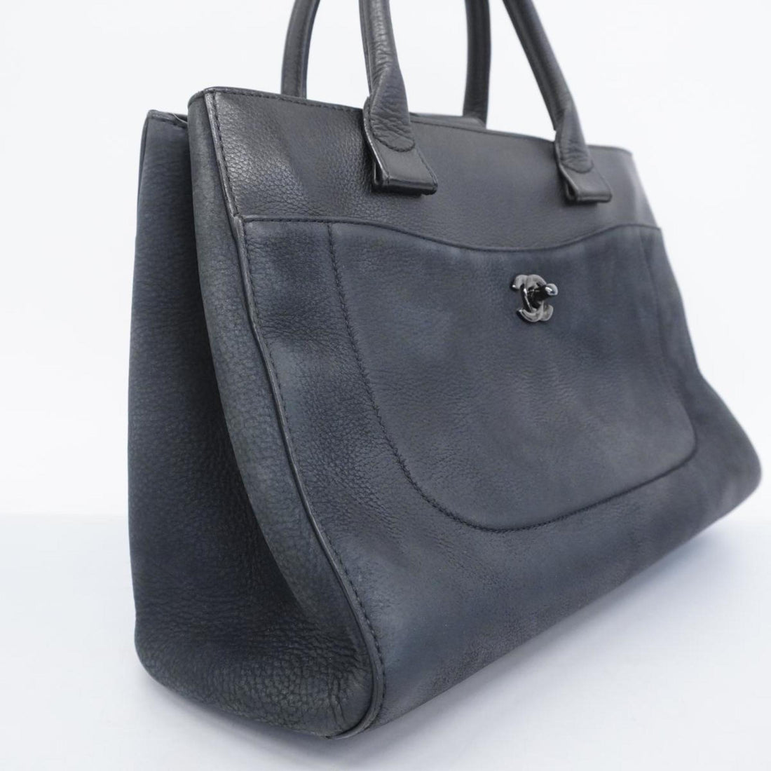 Chanel Tote Bag Executive Leather Black Women's