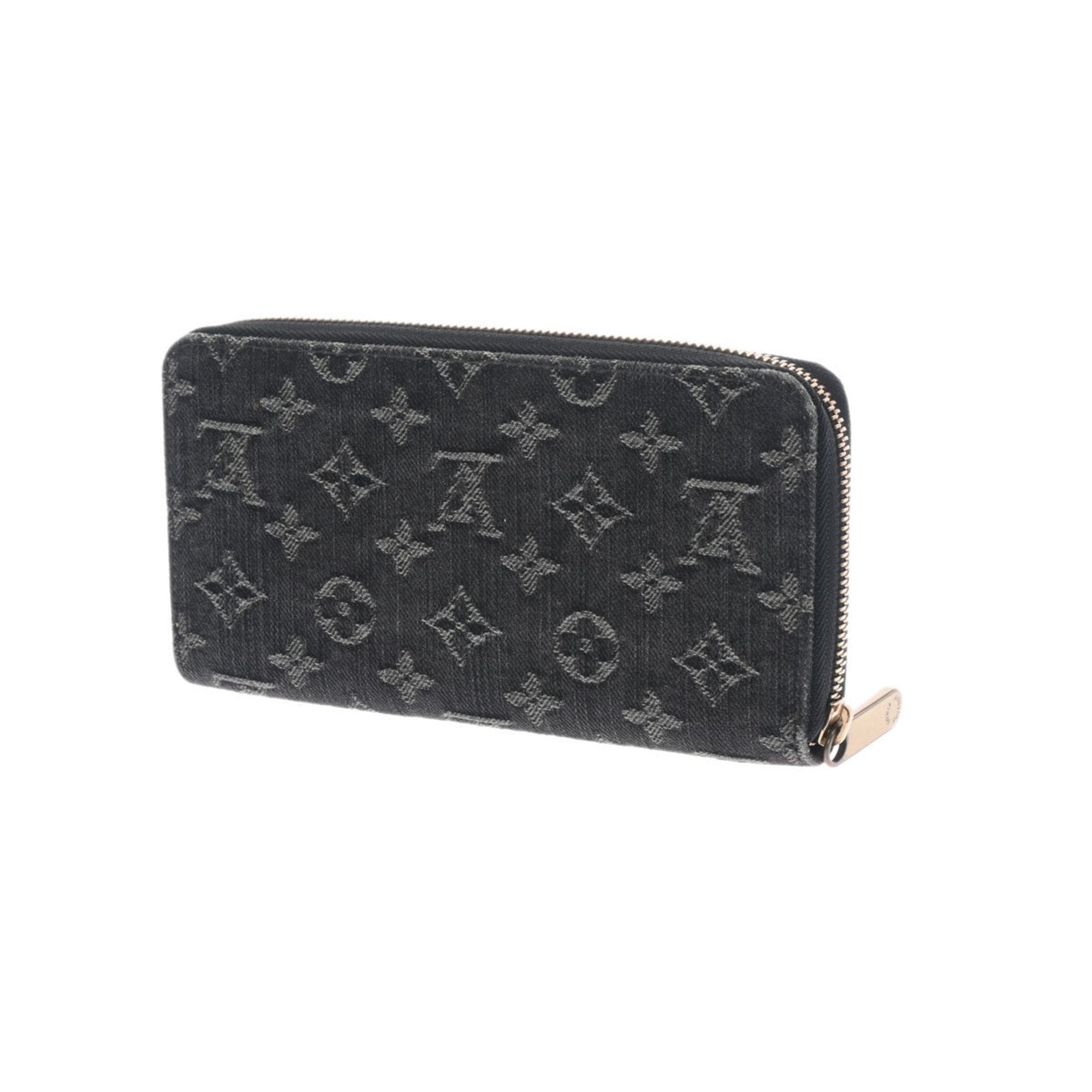 LOUIS VUITTON Monogram Zippy Black M95614 Unisex Long Wallet