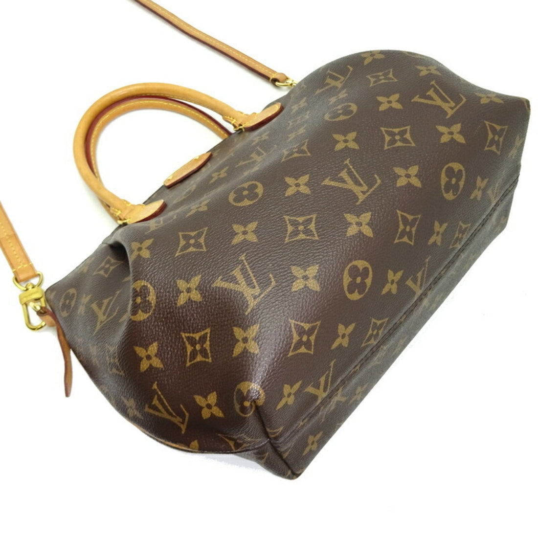 LOUIS VUITTON Turen PM Ladies Handbag M48813 Monogram Ebene [Brown]