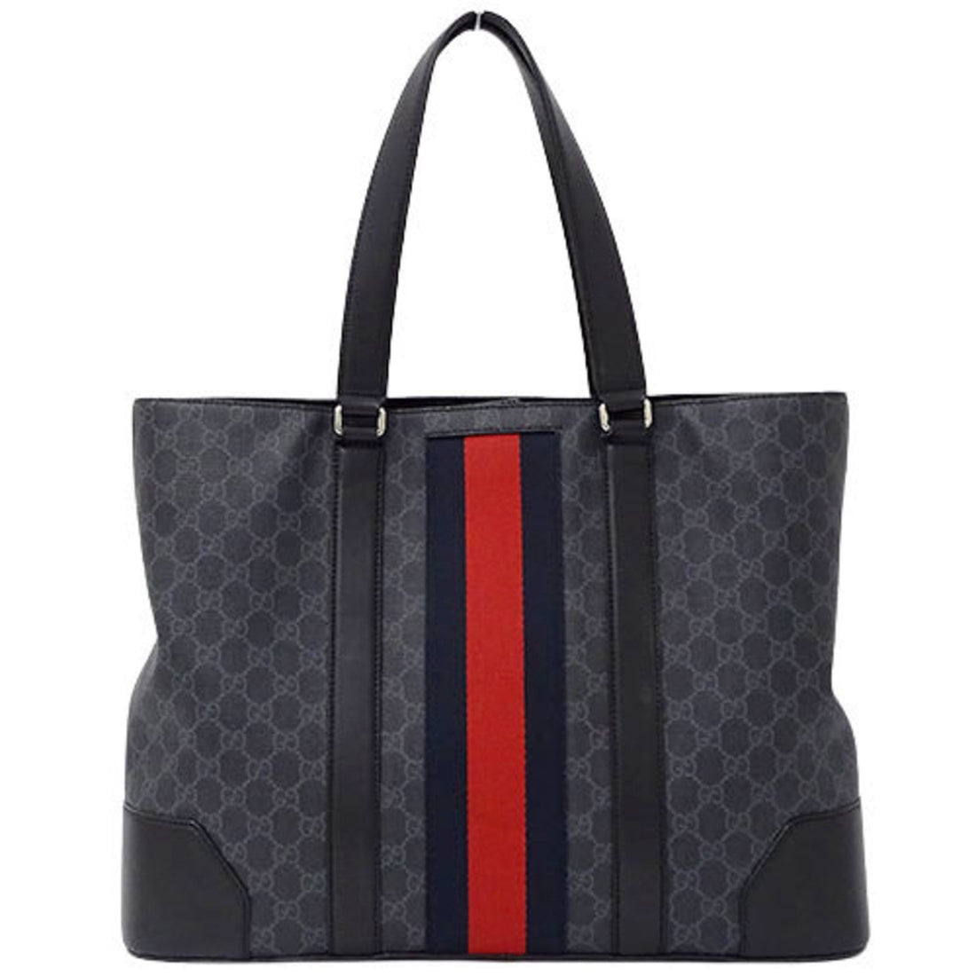 Gucci Bag Men's Women's Tote Shoulder GG Supreme Sherry Black 495560 Unisex