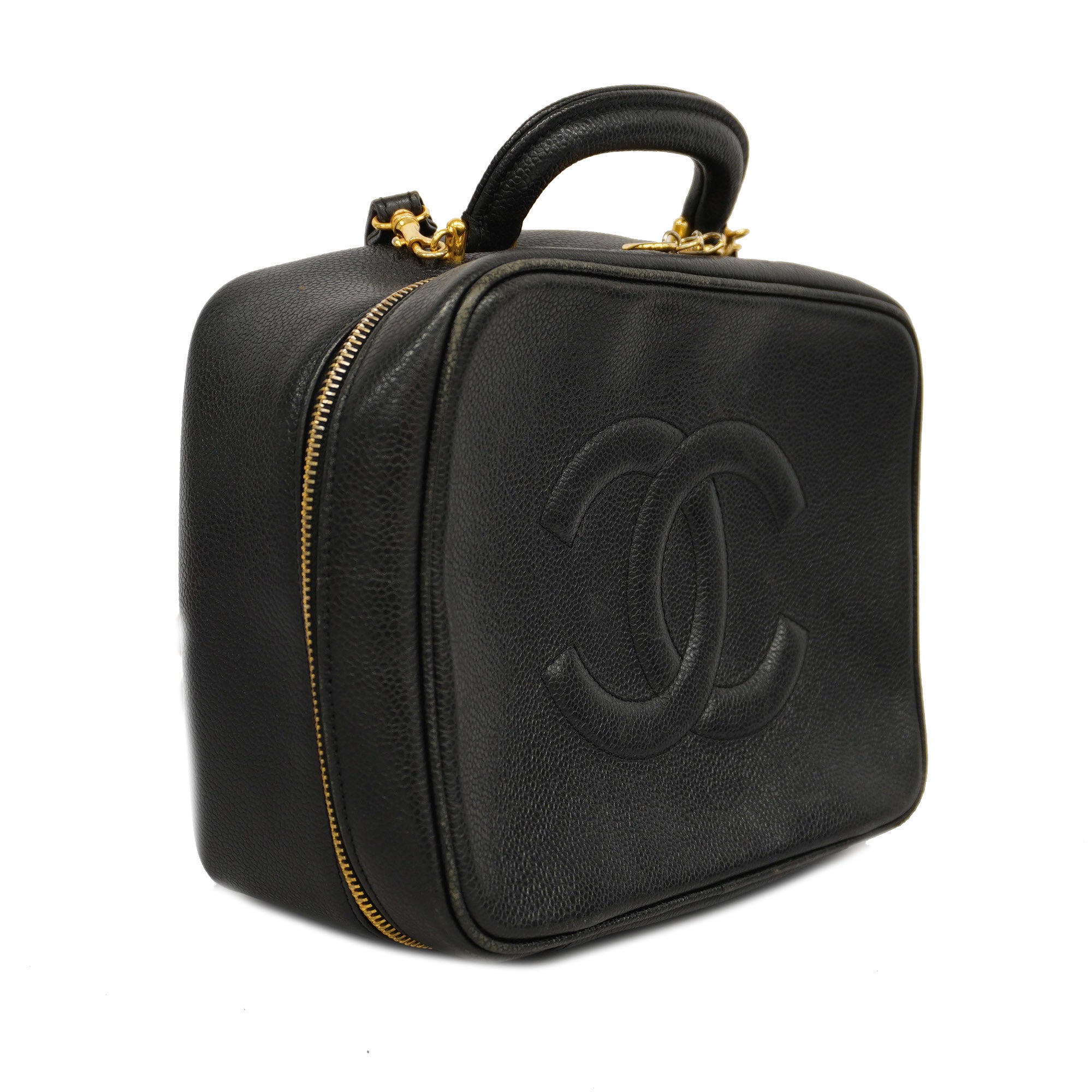 ChanelAuth  2WAY Bag Women's Caviar Leather HandBag,Shoulder Bag Black