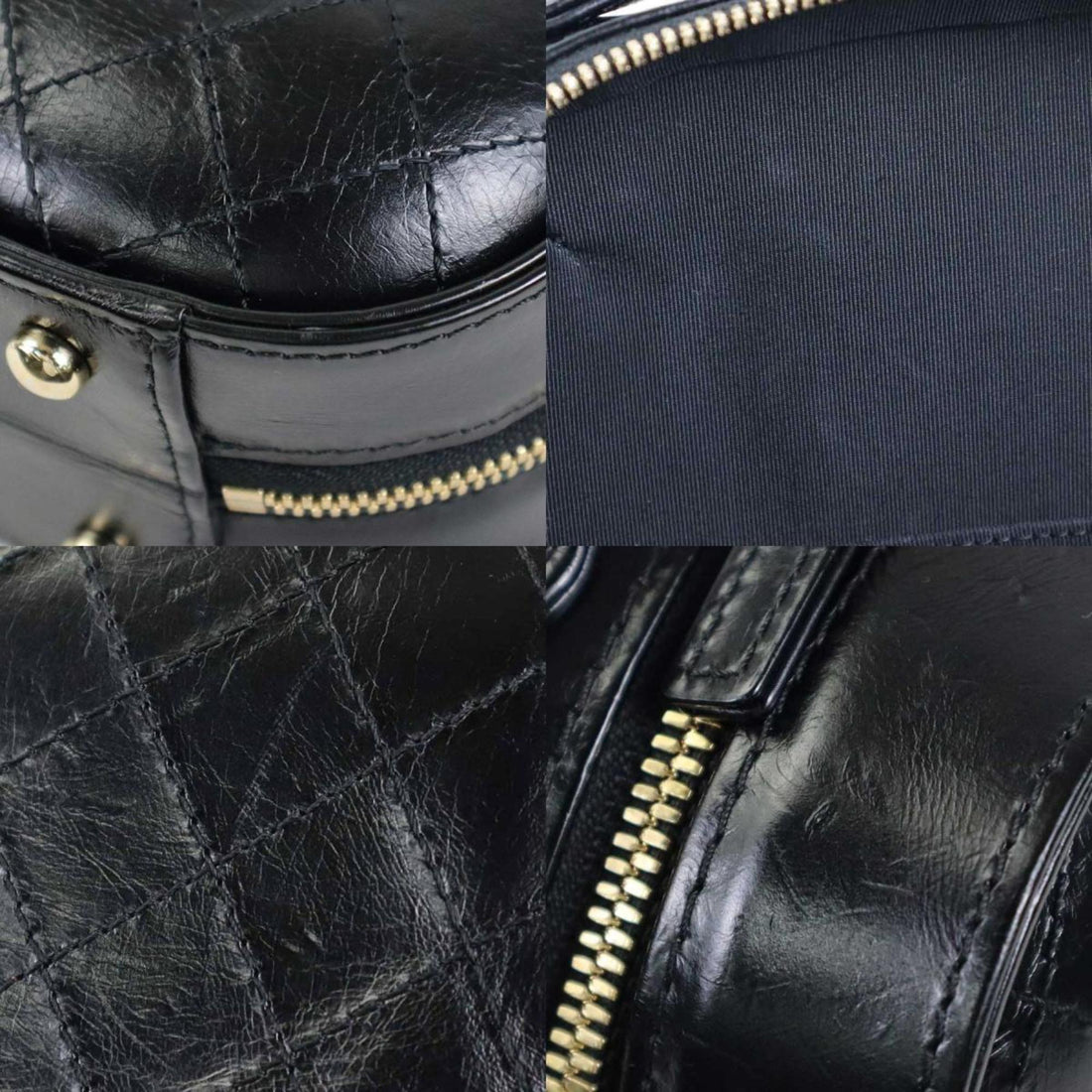 Chanel Crossbody Shoulder Bag Coco Mark Leather Black Ladies