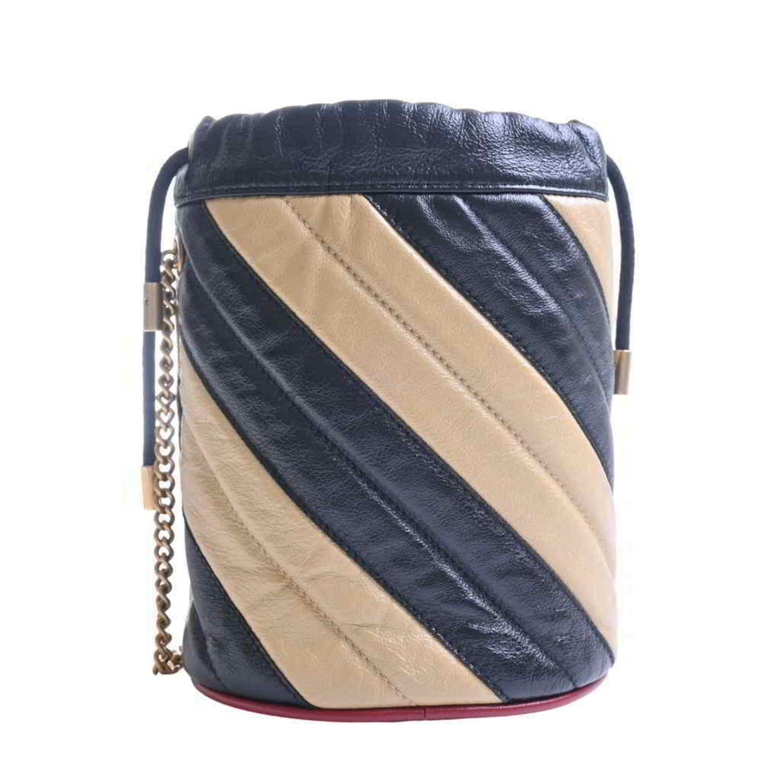 Gucci Leather GG Marmont Quilted Chain Shoulder Bag Black/Beige