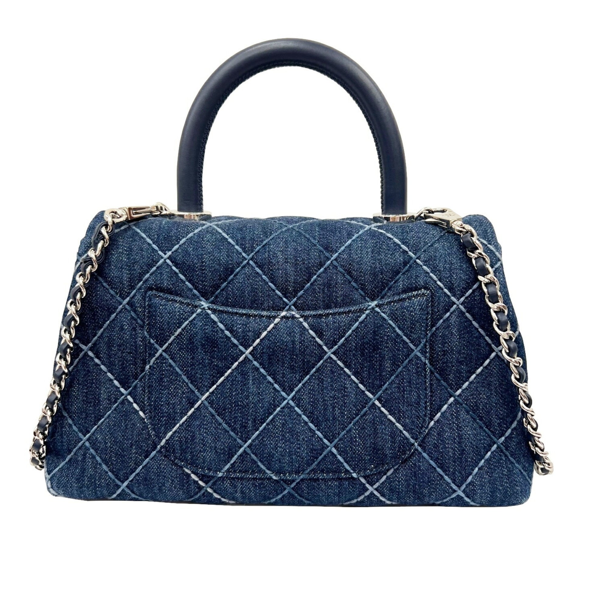 Chanel Coco Handle XS Flap Bag 24 Shoulder HandBag Matelasse 27 Series A92990 Ladies Blue