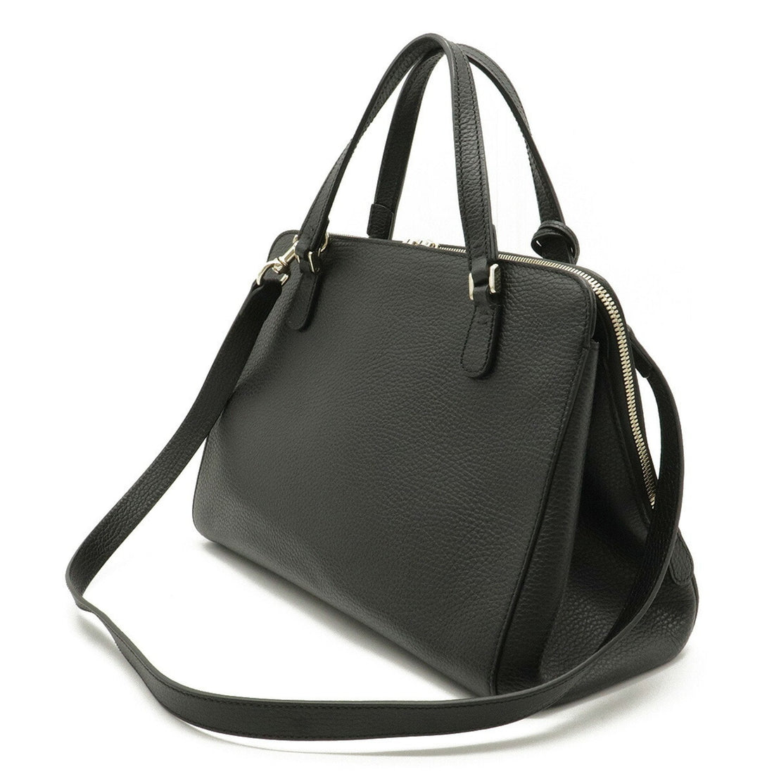 Gucci handbag tote bag shoulder leather black 391987