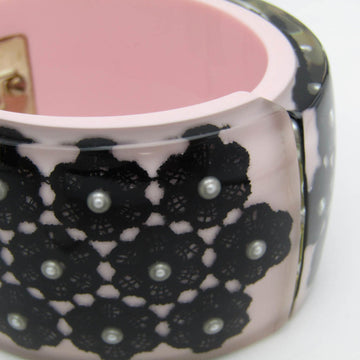 Chanel Here Mark Resin Bangle Black,Pink