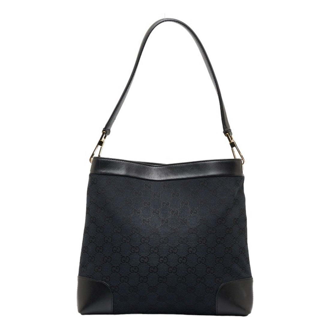 GUCCI GG canvas handbag one shoulder bag 001 4231 black leather ladies