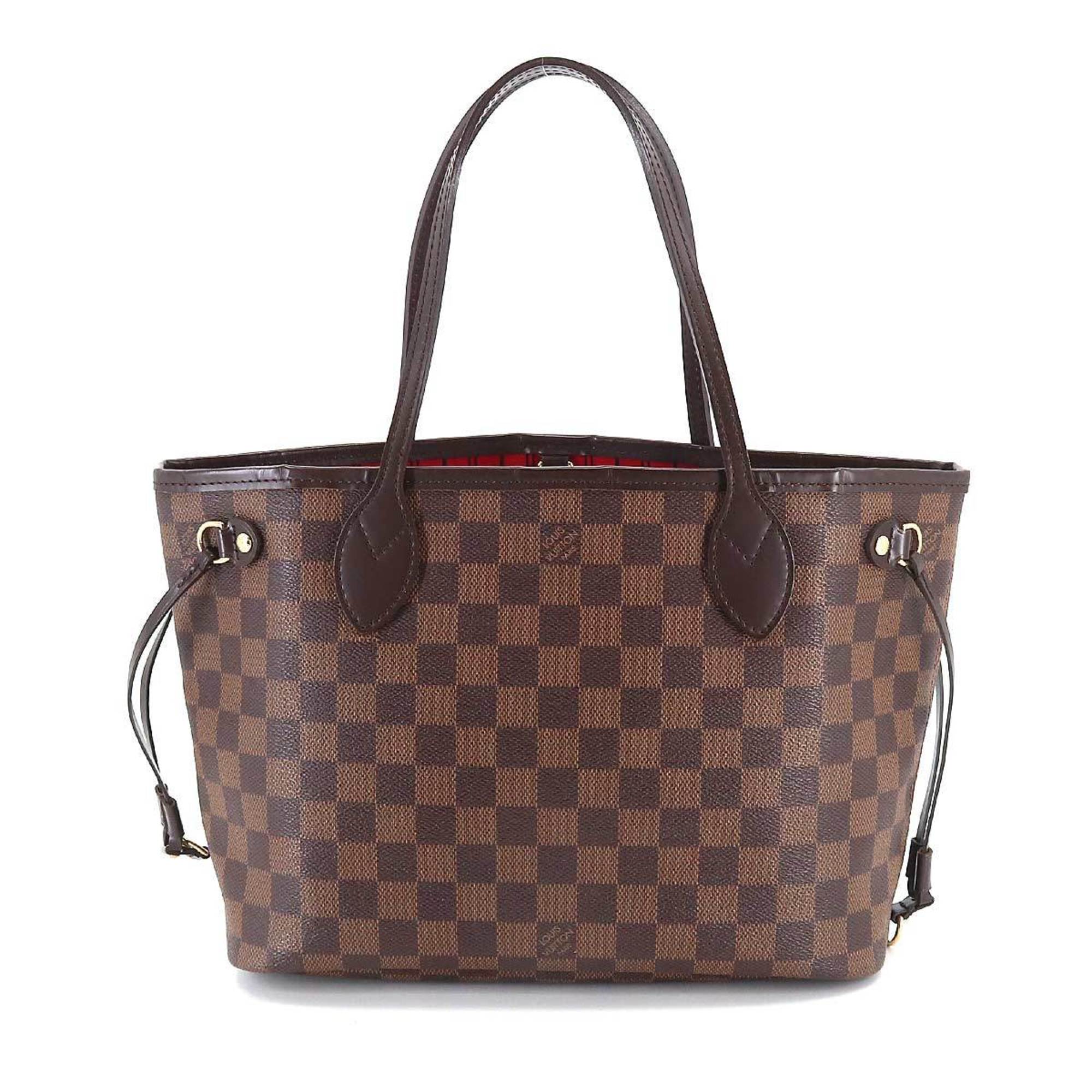 LOUIS VUITTON Damier Neverfull PM Tote Bag Ebene N51109 Brown