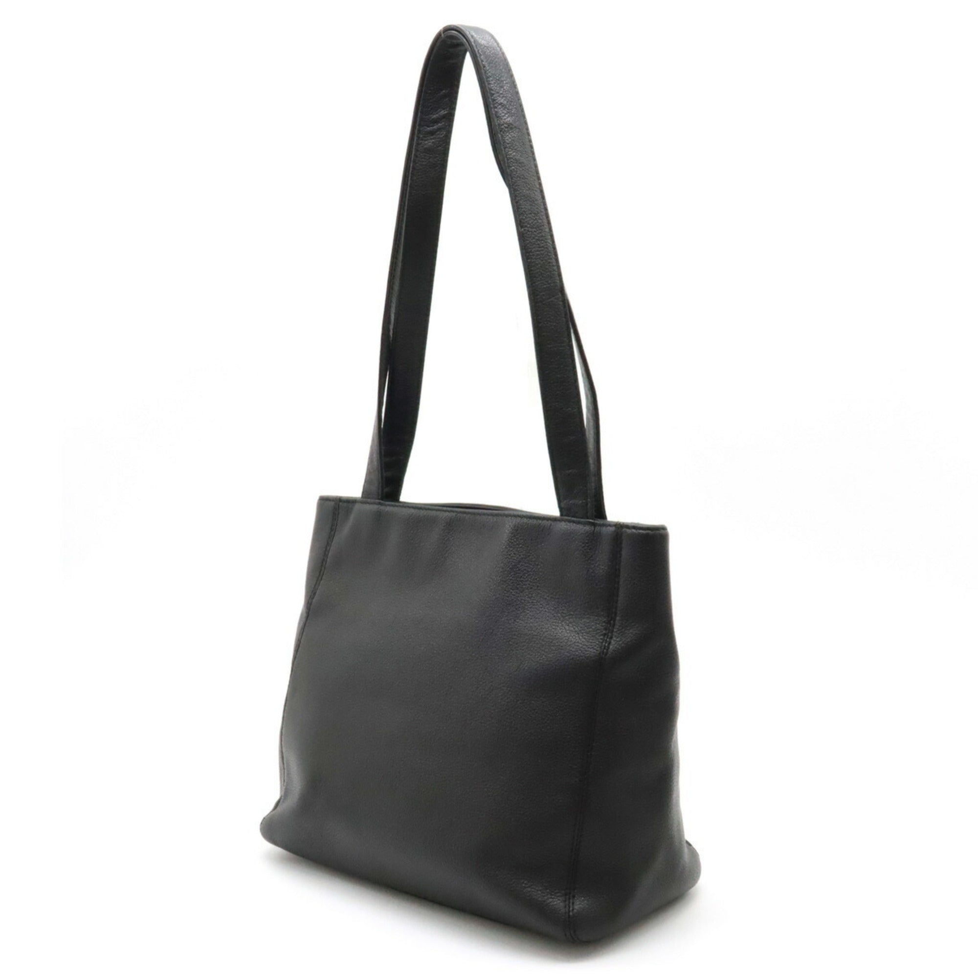 Chanel Cocomark Tote Bag Shoulder Leather Black