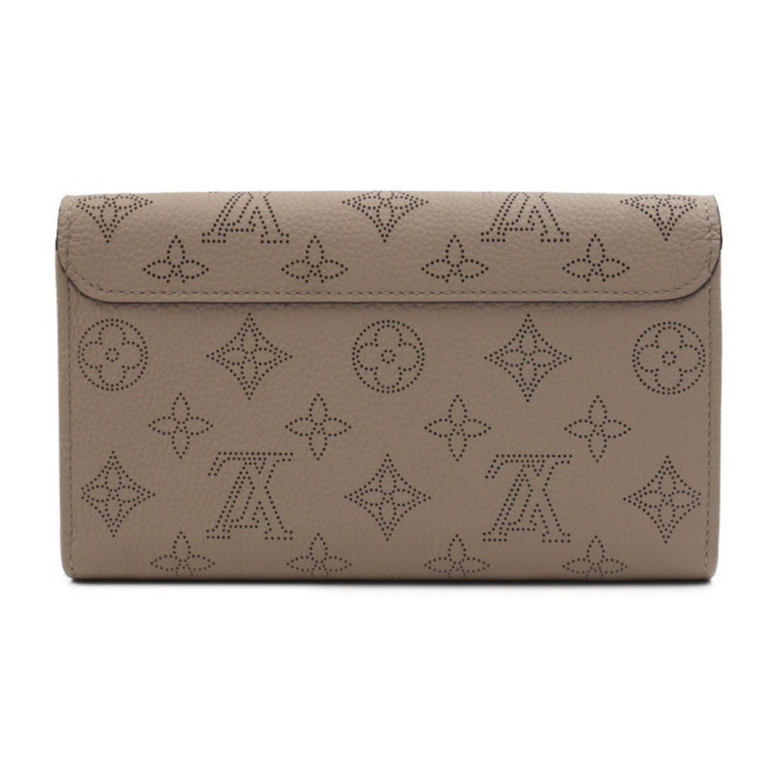 LOUIS VUITTON Portefeuille Iris Bifold Wallet M60144 Monogram Mahina Galle Beige Series Silver Hardware Long
