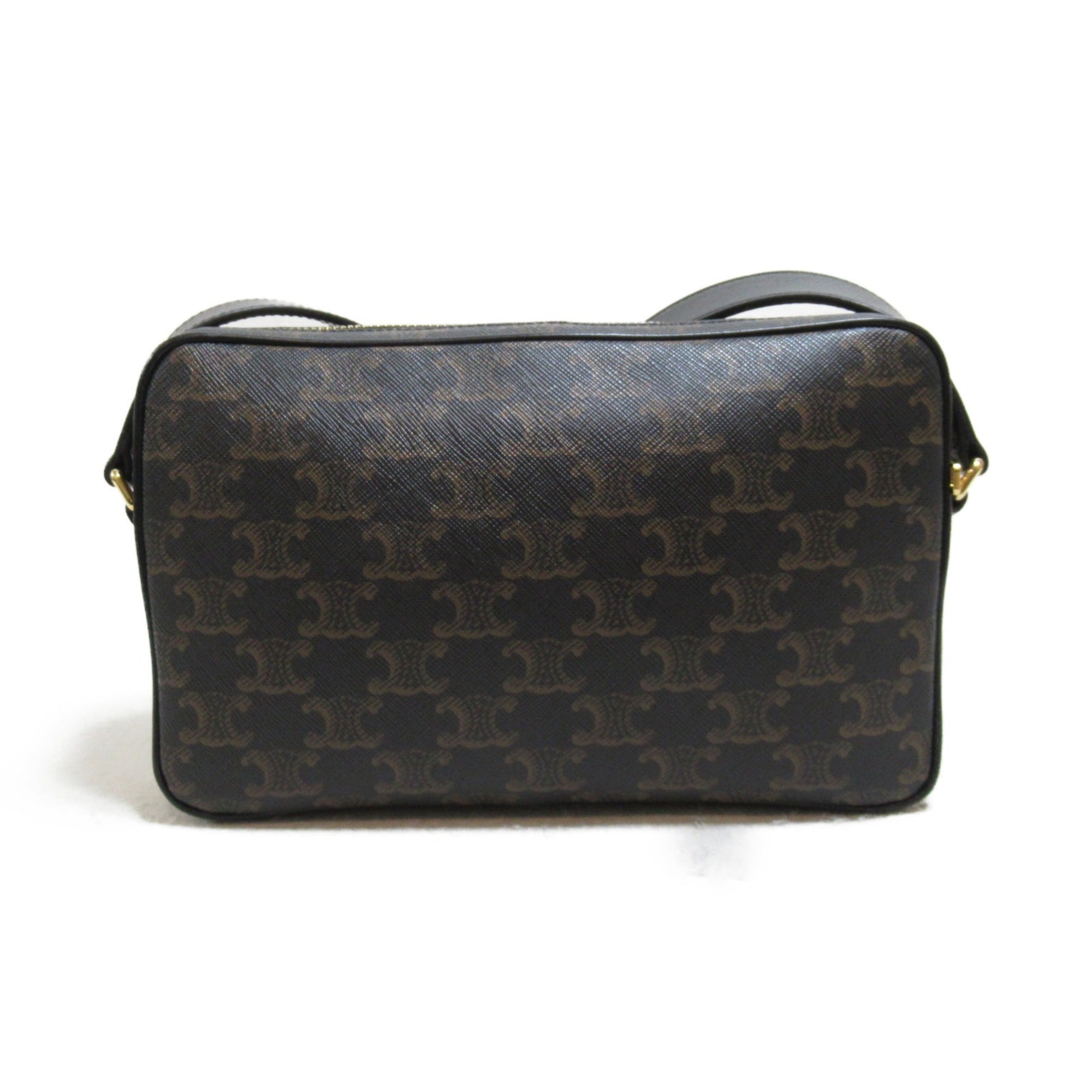 Celine Shoulder Bag Brown Dark brown PVC coated canvas