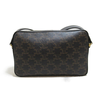 Celine Shoulder Bag Brown Dark brown PVC coated canvas