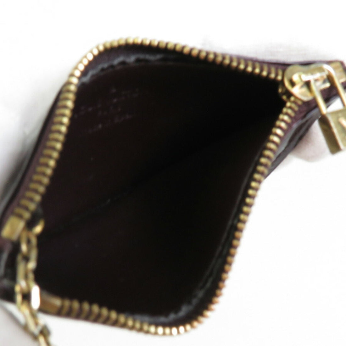 LOUIS VUITTON coin case key monogram verni pochette cre patent leather amaranto gold unisex M93518