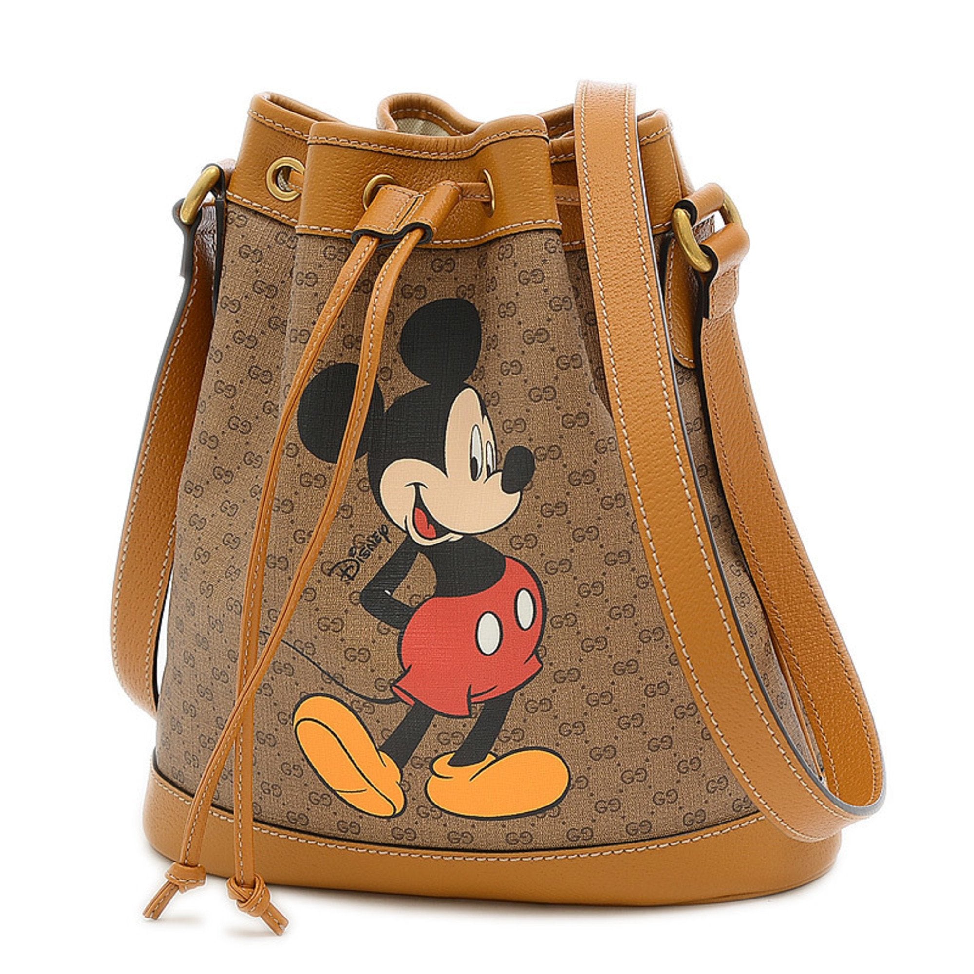 Gucci Disney Collaboration Mickey Mini GG Supreme Small Bucket Shoulder 602691