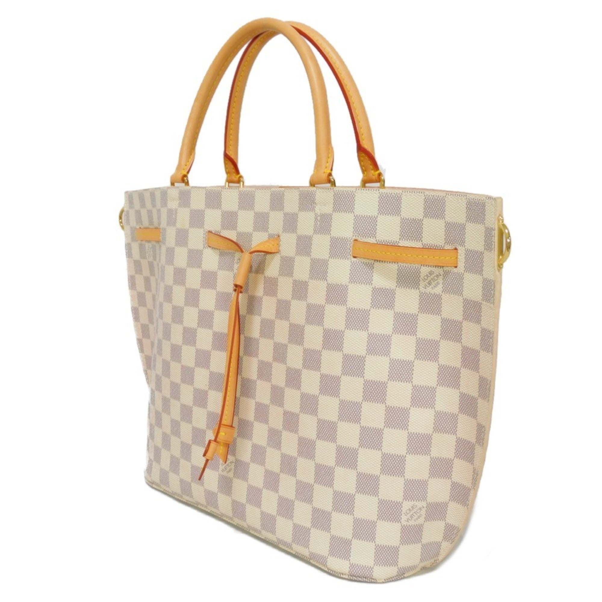 LOUIS VUITTON Handbag Girolatta Logo White 2WAY Shoulder Bag Damier Azur Rose Ballerine N41579 Women's