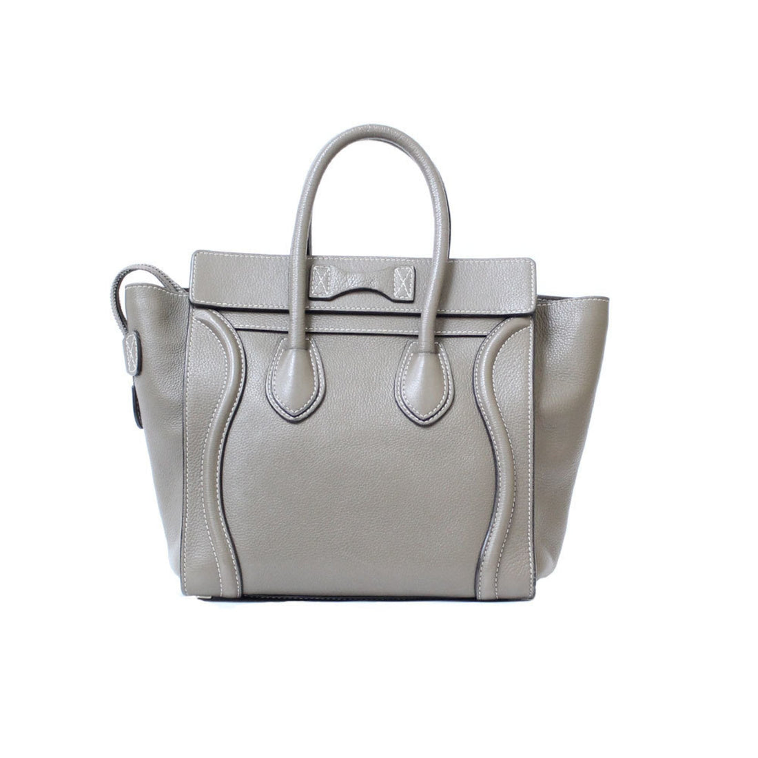 Celine Luggage Micro Handbag Gray Beige Women's Leather