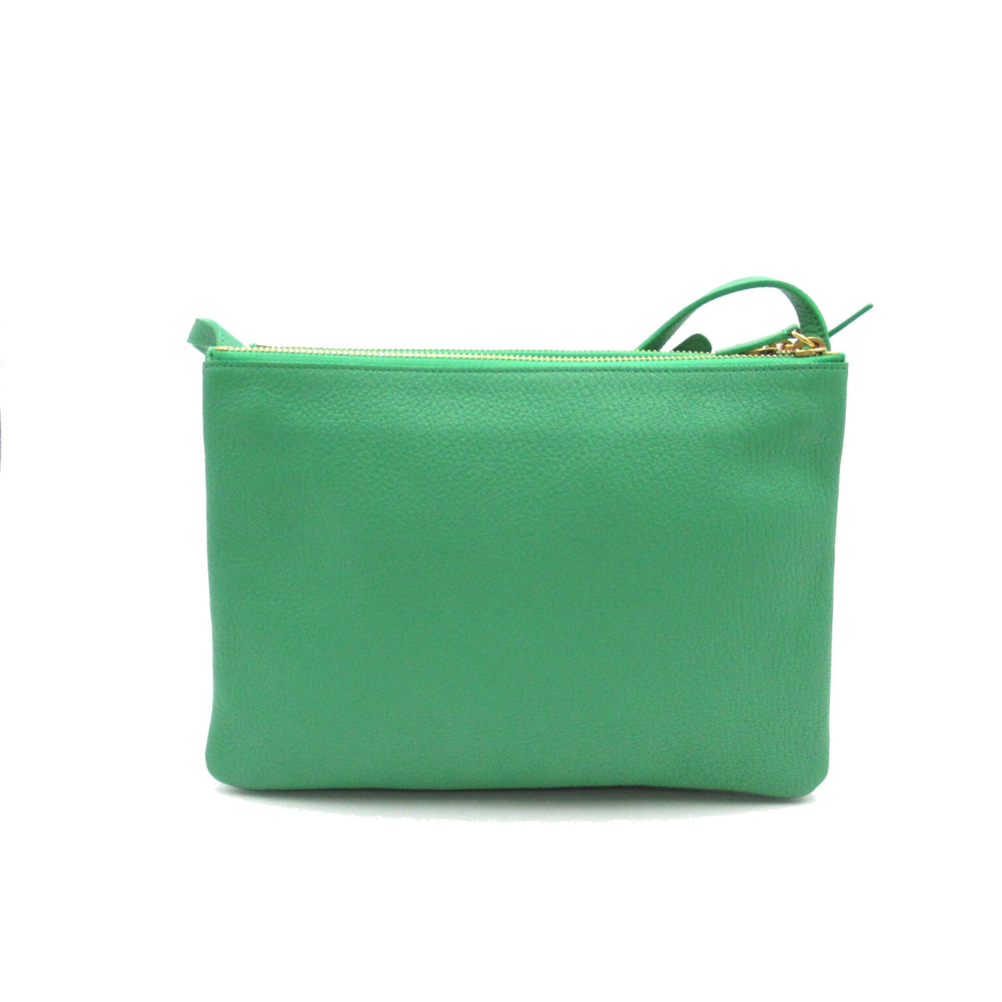 Celine Trio Shoulder Bag Green leather