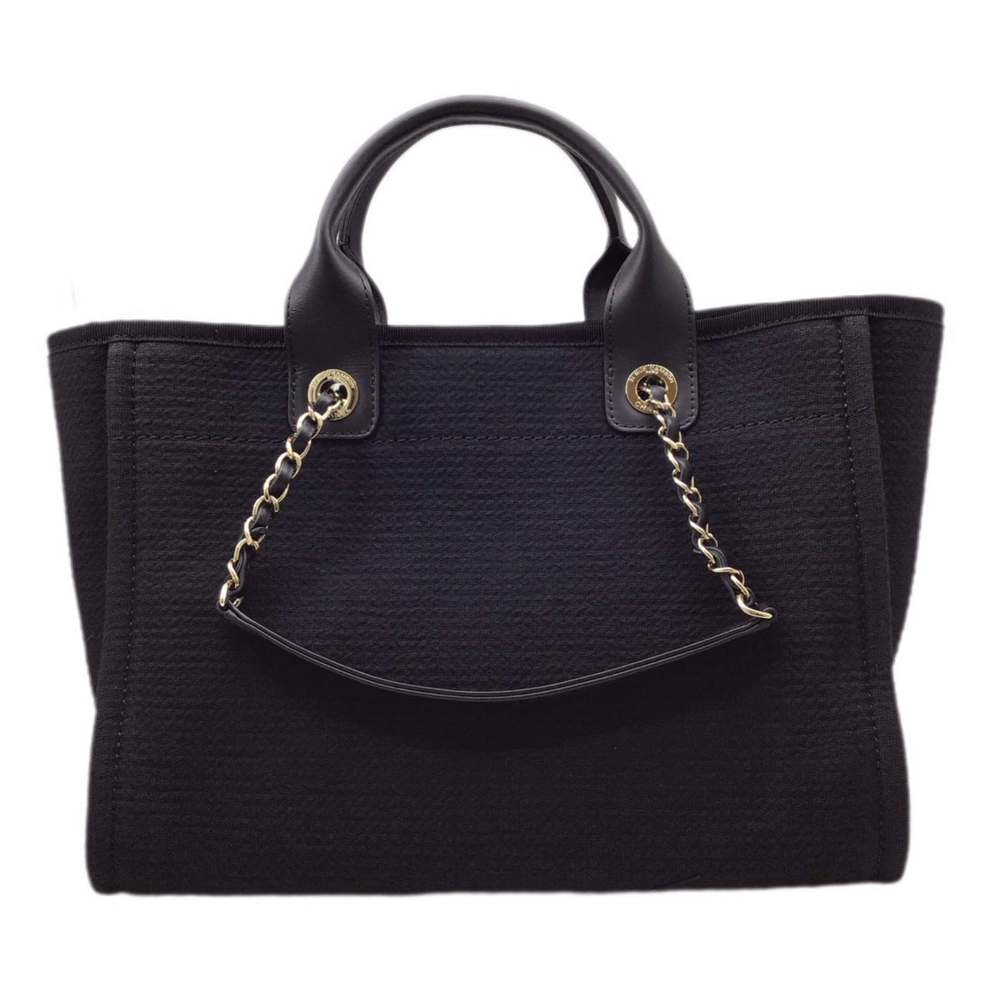 Chanel Deauville AS3257 Black Tote Bag HandBag Shoulder Women Men Unisex