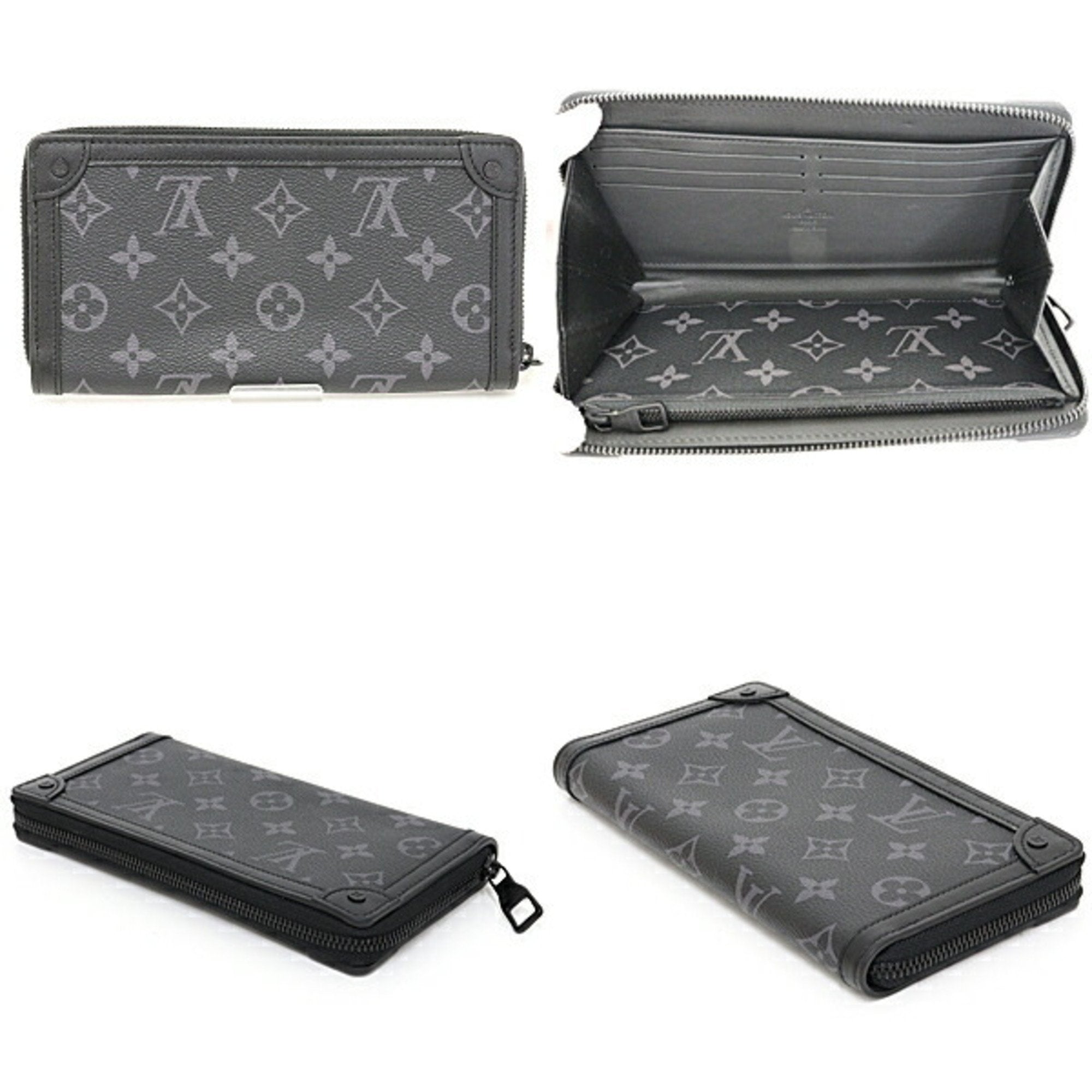 LOUIS VUITTON Trunk Zippy Round Long Wallet M80558 Matte Black Metal Fittings