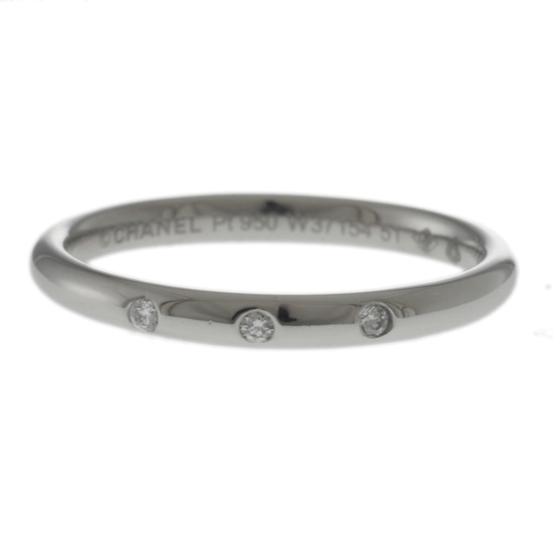 Chanel John Parisien Diamond Ring Size 10.5 Pt950 Platinum Women's