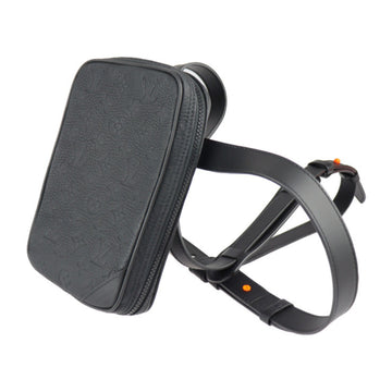 LOUIS VUITTON Utility Side Bag Shoulder M53298 Taurillon Leather Black Orange Body Pouch