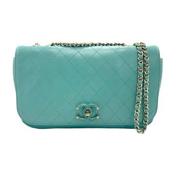 CHANEL Shoulder Bag Leather Mint Green Women's n0132