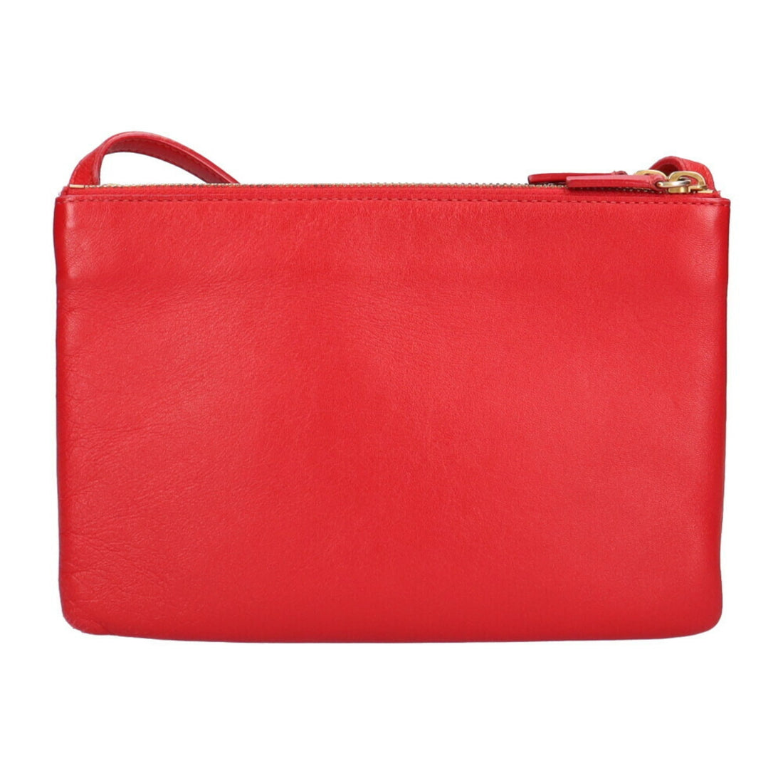 Celine trio small shoulder bag leather red ladies
