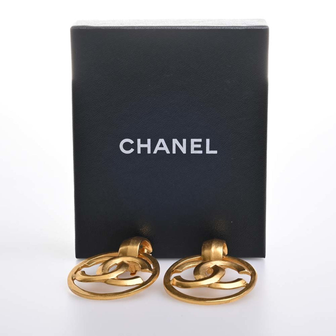 Chanel Cocomark circle earrings gold ladies
