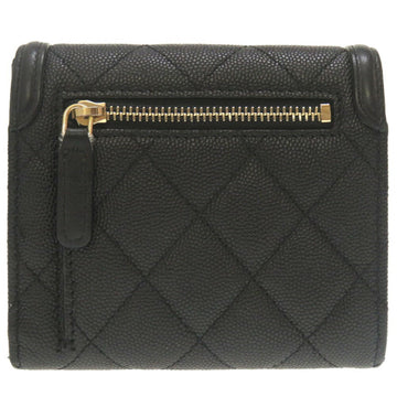 Chanel CC Filigree Matelasse Caviar Skin Black 28th Series AP0375 Trifold Wallet Cocomark