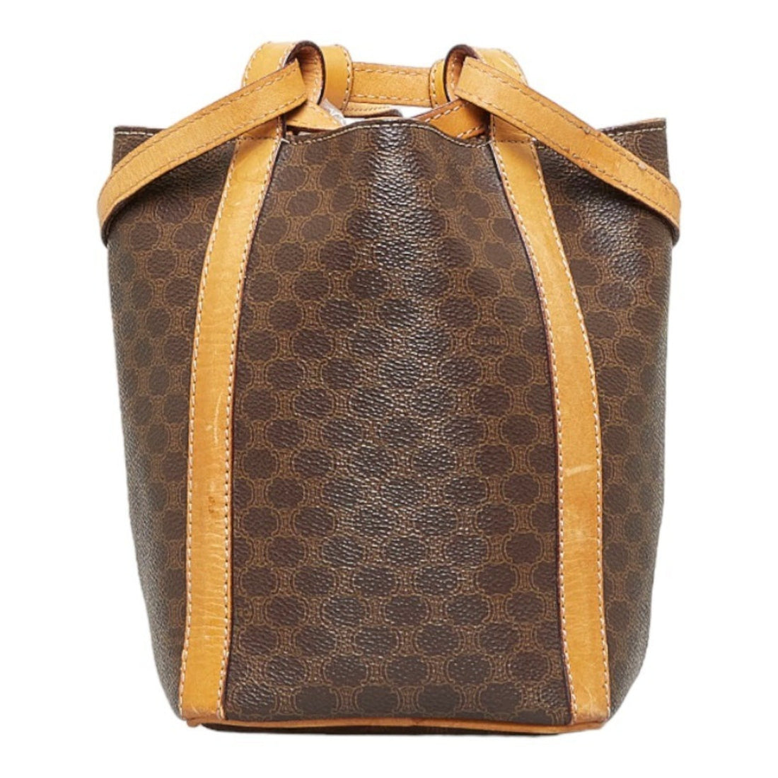 Celine Macadam Shoulder Bag Brown Beige PVC Leather Ladies