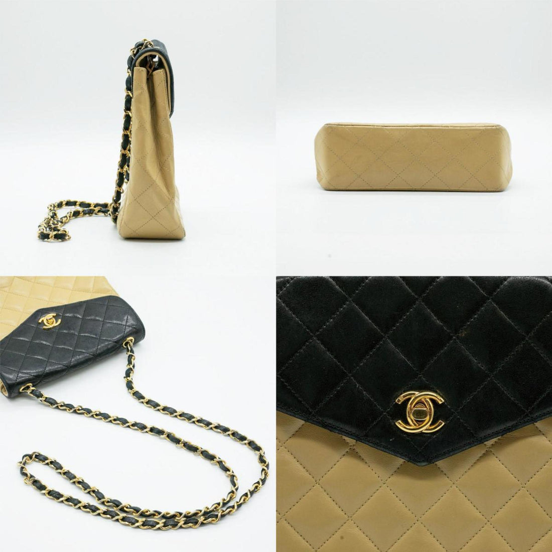 CHANEL Shoulder Bag Matelasse Leather Beige Women's PD14