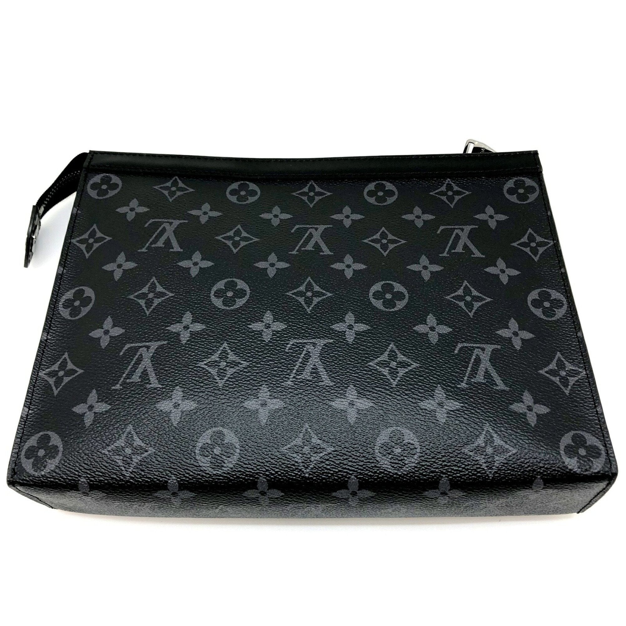 LOUIS VUITTON Pochette Voyage M61692 Monogram Eclipse Black Silver Hardware Men's Second Bag