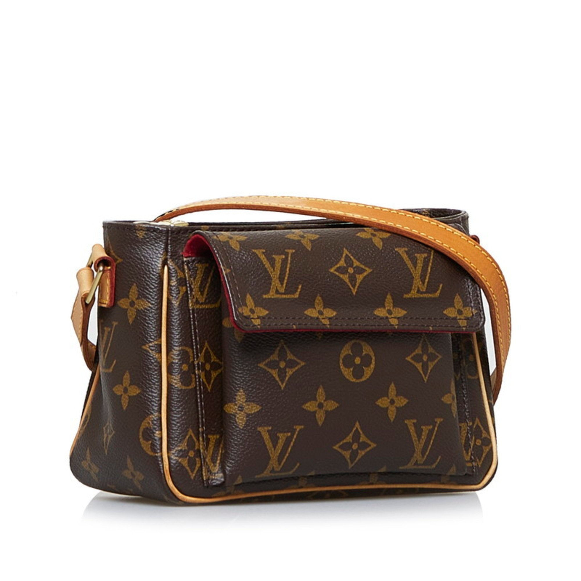 LOUIS VUITTON Monogram Vibasite PM Shoulder Bag M51165 Brown PVC Leather Ladies