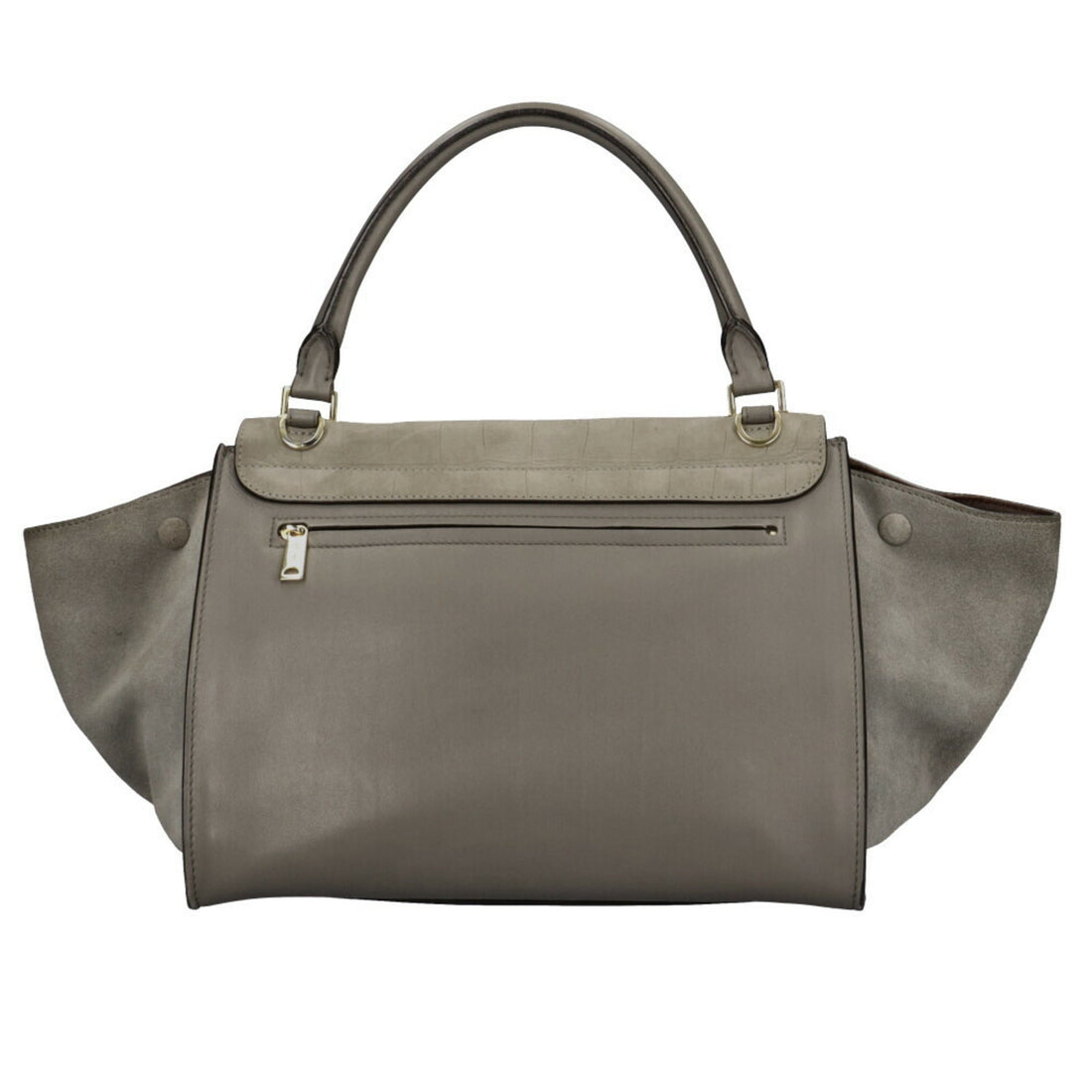 Celine trapeze shoulder bag leather gray ladies
