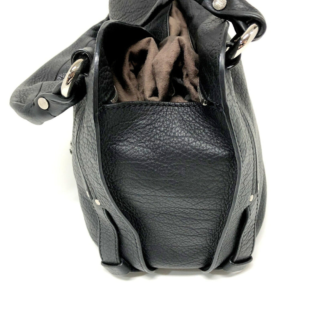 Celine Shoulder Bag Bitter Sweet Leather Black Silver Metal Fittings Women's