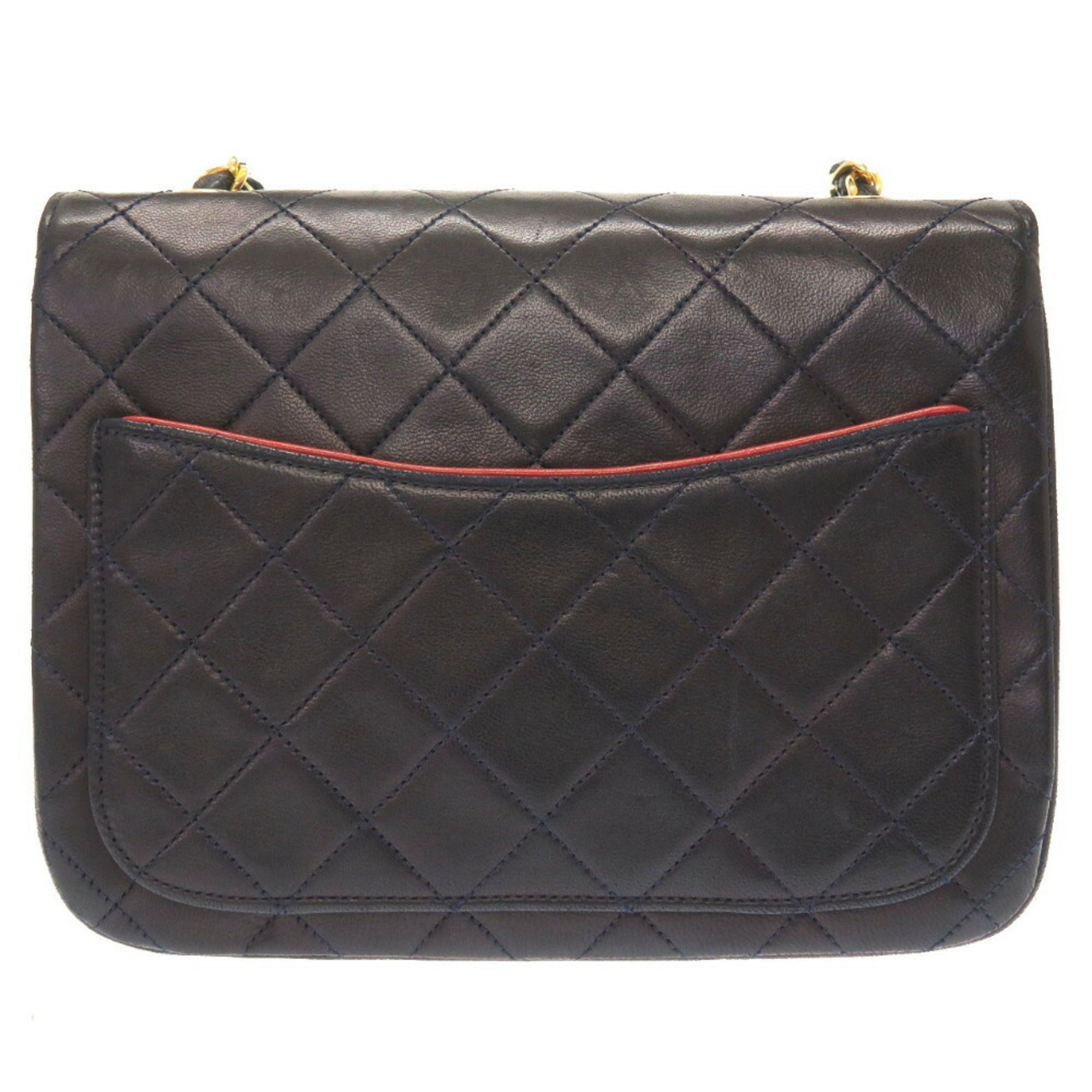 Chanel matelasse lambskin navy (6 digits) gold chain shoulder Bag coco mark turnlock blue