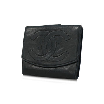 chanel wallet lambskin black ladies